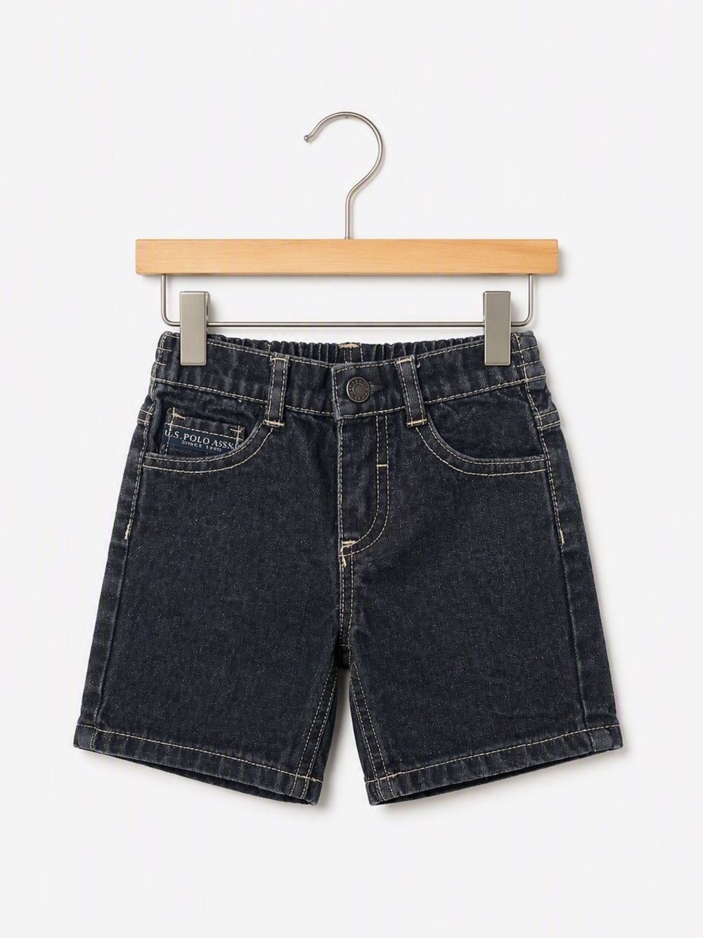 U.S. Polo Assn. Dark Wash Contrast Stitch Denim Shorts 12M Summer Preppy